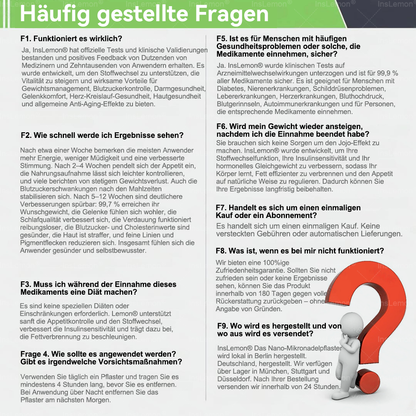 🎁 InsLemon® – Nur noch 5 Boxen verfügbar!Wir gewähren Ihnen 30% Extra-Rabatt. Bringen Sie sich in Form und fördern Sie Ihre Gesundheit. Wenn Sie jetzt zögern, gibt es erst im nächsten Jahr wieder eine Chance.
